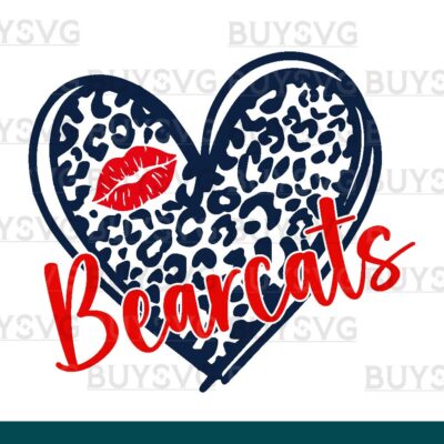 Bearcats SVG PNG Digital file Download LEOPARD HEART LIPS