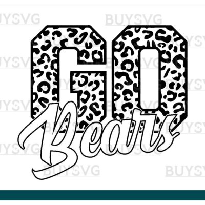 Bears SVG PNG Digital file Download Black Go Leopard
