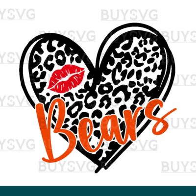 Bears SVG PNG Digital file Download LEOPARD HEART LIPS