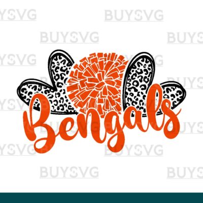 Bengals SVG PNG Digital file Download HEART POMPOM HEART