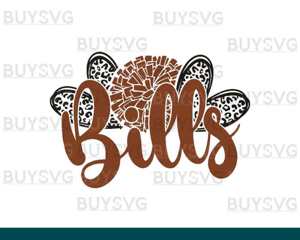 Bills SVG PNG Digital file Download HEART POMPOM HEART
