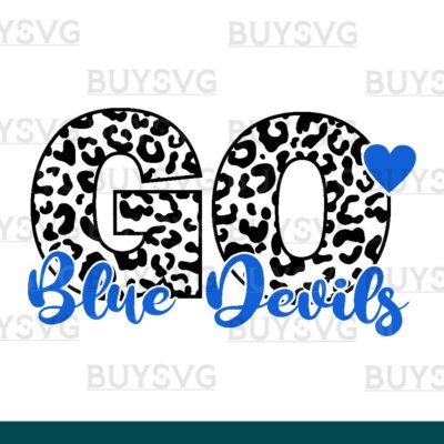 Blue devils SVG PNG Digital file Download LEOPARD CIRCLE GO
