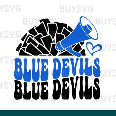 Blue devils SVG PNG Digital file Download POMPOM CHEER