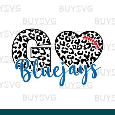 Bluejays SVG PNG Digital file Download LEOPARD GO HEART FOOTBALL