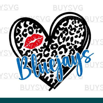 Bluejays SVG PNG Digital file Download LEOPARD HEART LIPS