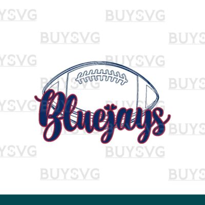 Bluejays SVG PNG Digital file Download football lower outlined