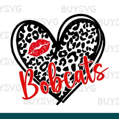 Bobcats SVG PNG Digital file Download LEOPARD HEART LIPS