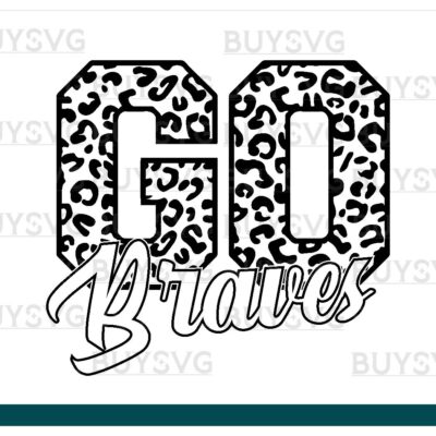 Braves SVG PNG Digital file Download Black Go Leopard