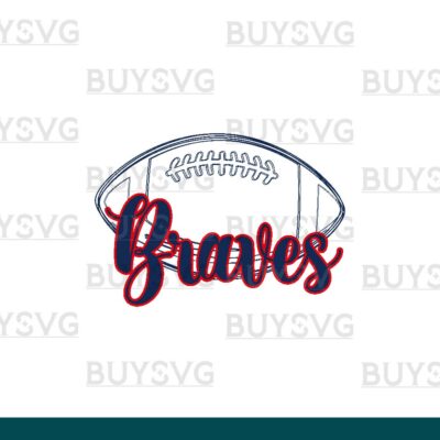 Braves SVG PNG Digital file Download football lower outlined