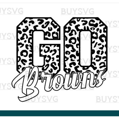 Browns SVG PNG Digital file Download Black Go Leopard