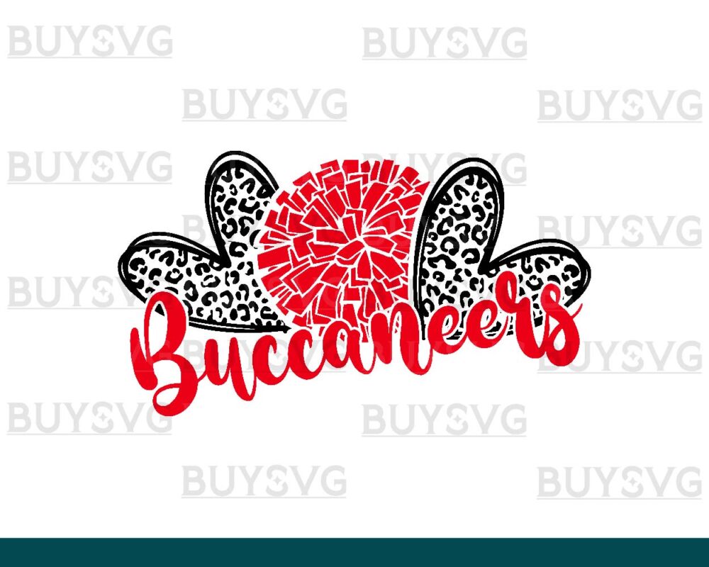 Buccaneers SVG PNG Digital file Download HEART POMPOM HEART