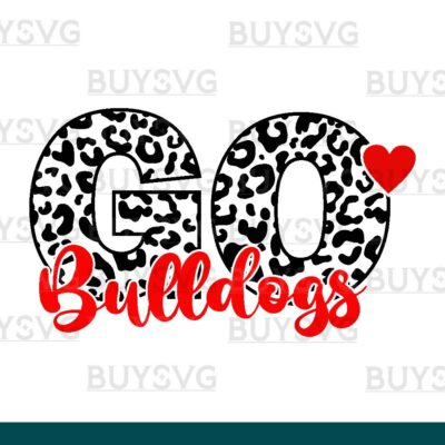 Bulldogs SVG PNG Digital file Download LEOPARD CIRCLE GO