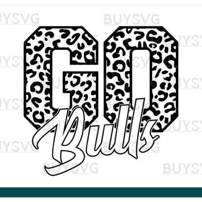 Bulls SVG PNG Digital file Download Black Go Leopard