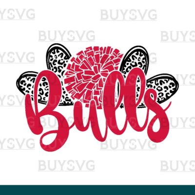 Bulls SVG PNG Digital file Download HEART POMPOM HEART