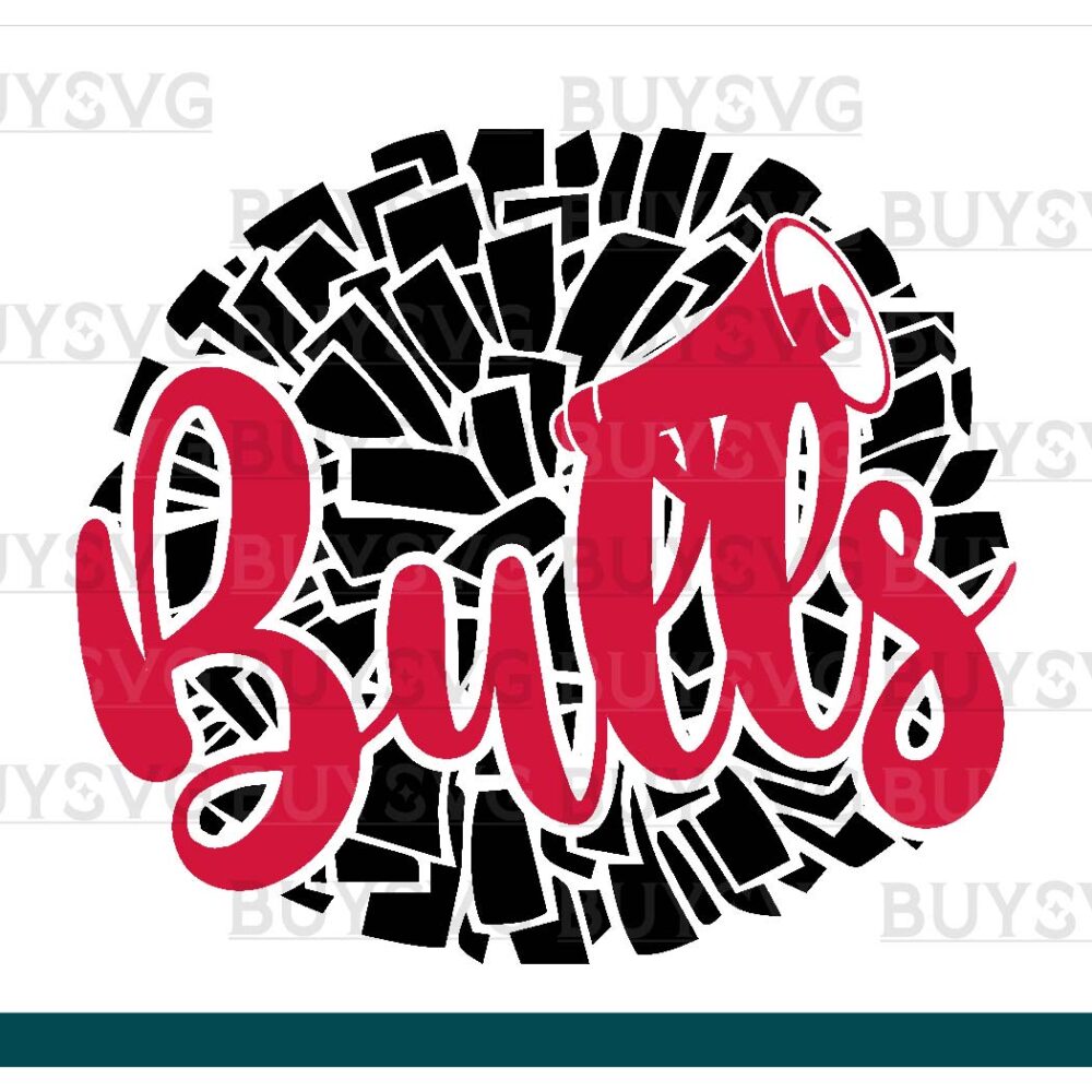 Bulls SVG PNG Digital file Download POMPOM