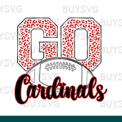 Cardinals SVG PNG Digital file Download go football lower outlined