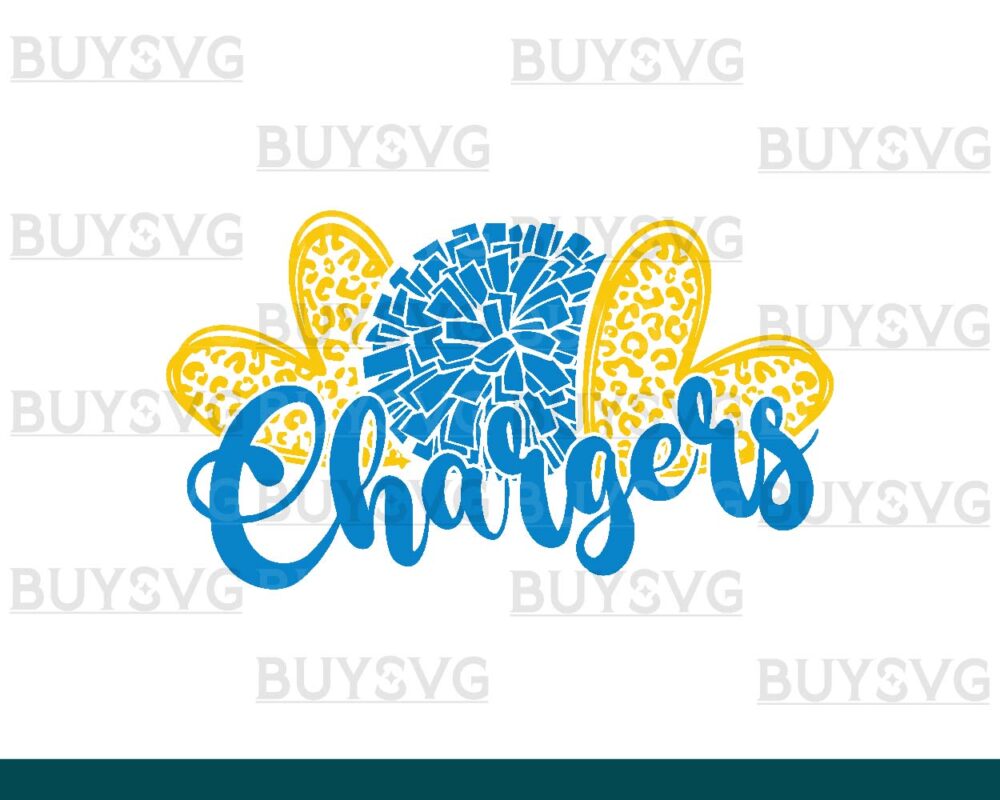 Chargers SVG PNG Digital file Download HEART POMPOM HEART