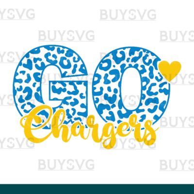Chargers SVG PNG Digital file Download LEOPARD CIRCLE GO