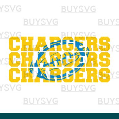 Chargers SVG PNG Digital file Download Stack 3 Football 1