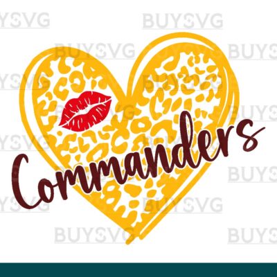 Commanders SVG PNG Digital file Download LEOPARD HEART LIPS