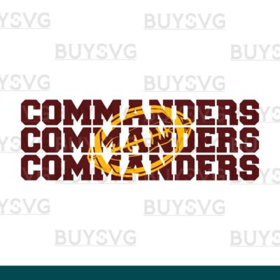 Commanders SVG PNG Digital file Download Stack 3 Football 1