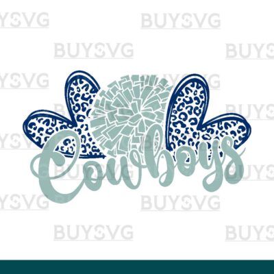Cowboys SVG PNG Digital file Download HEART POMPOM HEART