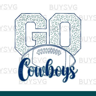 Cowboys SVG PNG Digital file Download go football lower outlined