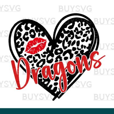 Dragons SVG PNG Digital file Download LEOPARD HEART LIPS