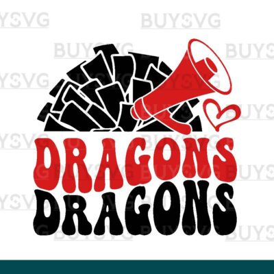 Dragons SVG PNG Digital file Download POMPOM CHEER