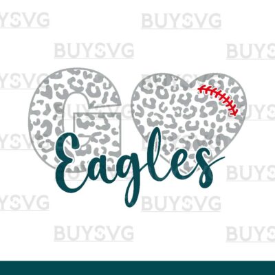 Eagles SVG PNG Digital file Download LEOPARD GO HEART FOOTBALL