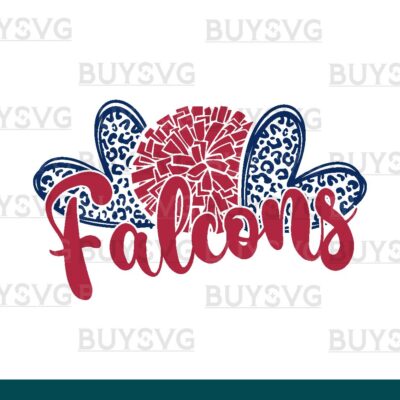 Falcons SVG PNG Digital file Download HEART POMPOM HEART