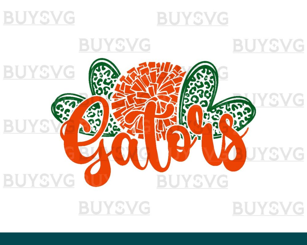 Gators SVG PNG Digital file Download HEART POMPOM HEART