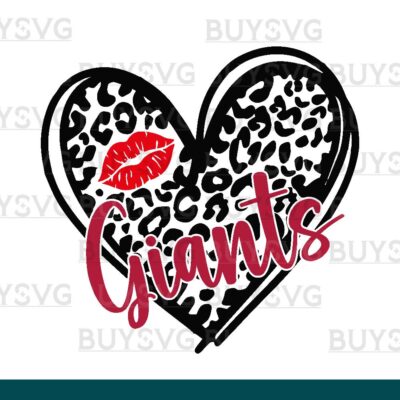 Giants SVG PNG Digital file Download LEOPARD HEART LIPS