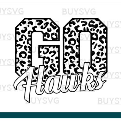Hawks SVG PNG Digital file Download Black Go Leopard