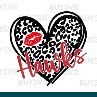 Hawks SVG PNG Digital file Download LEOPARD HEART LIPS