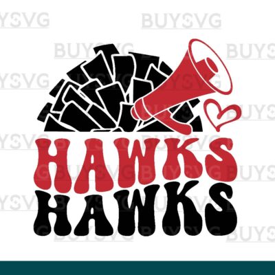 Hawks SVG PNG Digital file Download POMPOM CHEER