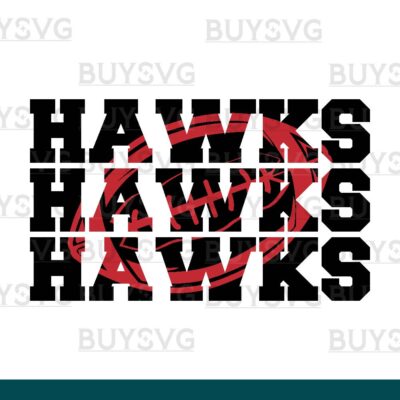 Hawks SVG PNG Digital file Download Stack 3 Football 1