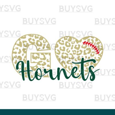 Hornets SVG PNG Digital file Download LEOPARD GO HEART FOOTBALL