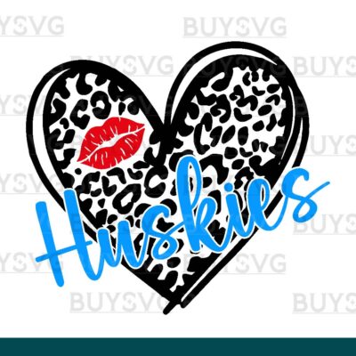 Huskies SVG PNG Digital file Download LEOPARD HEART LIPS