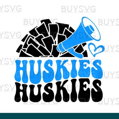 Huskies SVG PNG Digital file Download POMPOM CHEER
