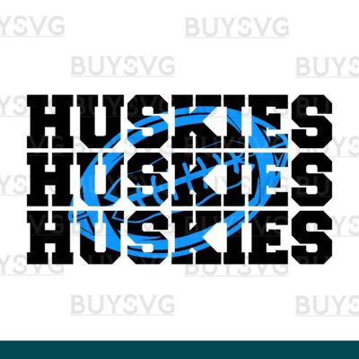 Huskies SVG PNG Digital file Download Stack 3 Football 1
