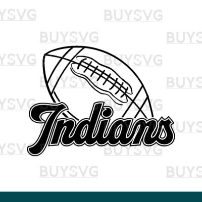 Indians SVG PNG Digital file Download FOOTBALL LINNED