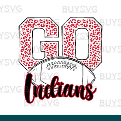 Indians SVG PNG Digital file Download go football lower outlined