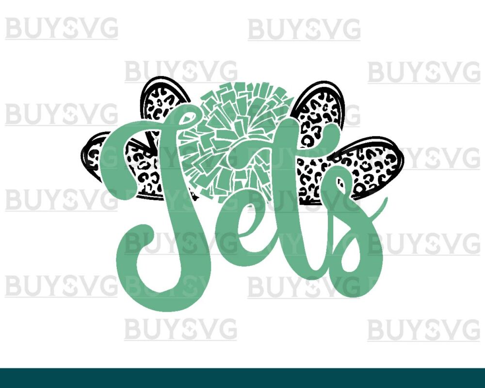 Jets SVG PNG Digital file Download HEART POMPOM HEART