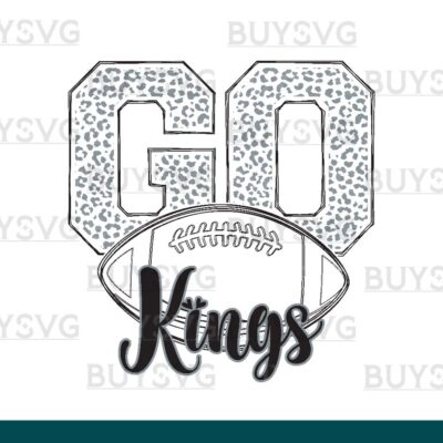 Kings SVG PNG Digital file Download go football lower outlined