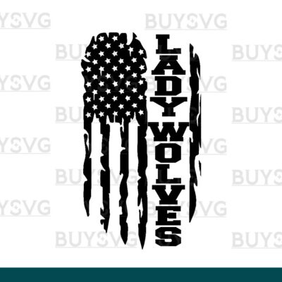 Lady wolves SVG PNG Digital file Download FLAG 2