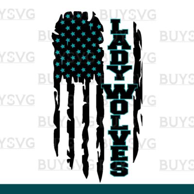 Lady wolves SVG PNG Digital file Download FLAG 4