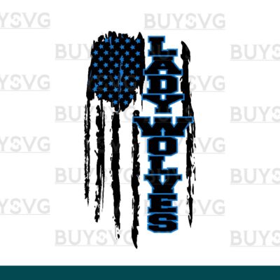 Lady wolves SVG PNG Digital file Download Flag 1