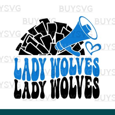 Lady wolves SVG PNG Digital file Download POMPOM CHEER