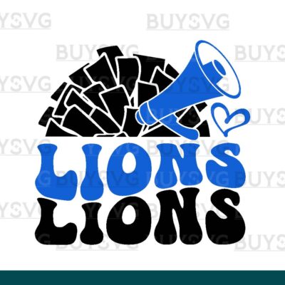 Lions SVG PNG Digital file Download POMPOM CHEER